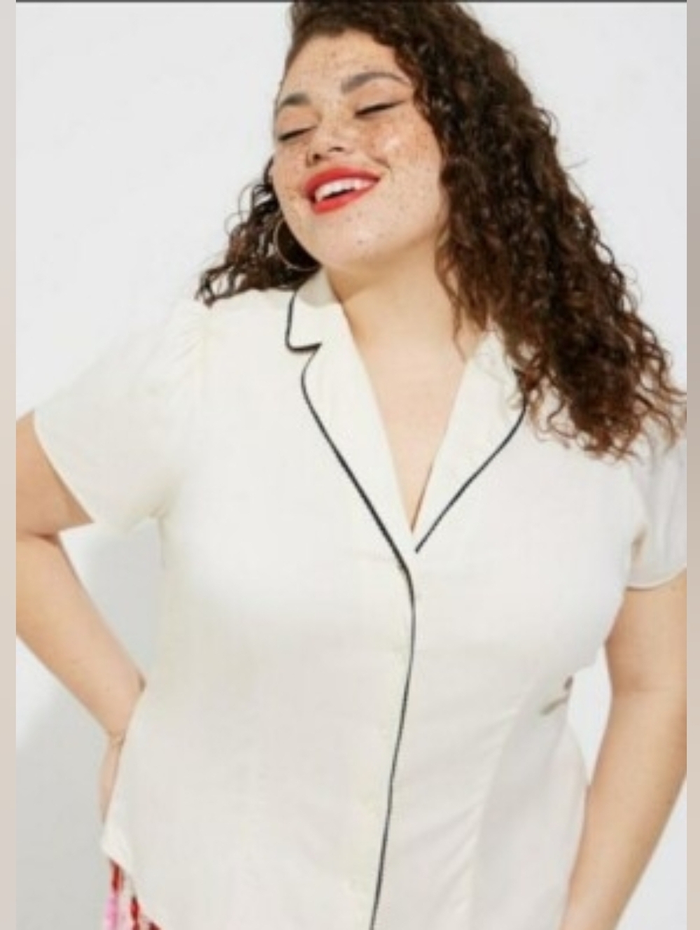 Torrid Retro Chic Scallop Edge Blouse